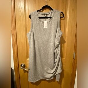 NINE WEST Women’s Size 1X Grey Dress with Rouched Side NEW/NWT